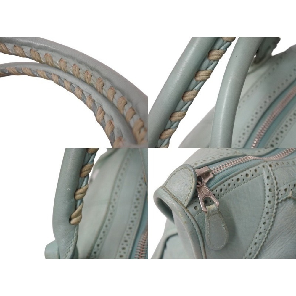 BALENCIAGA The Giant Editors City Covered Handbag Green Leather - Picture 3 of 9